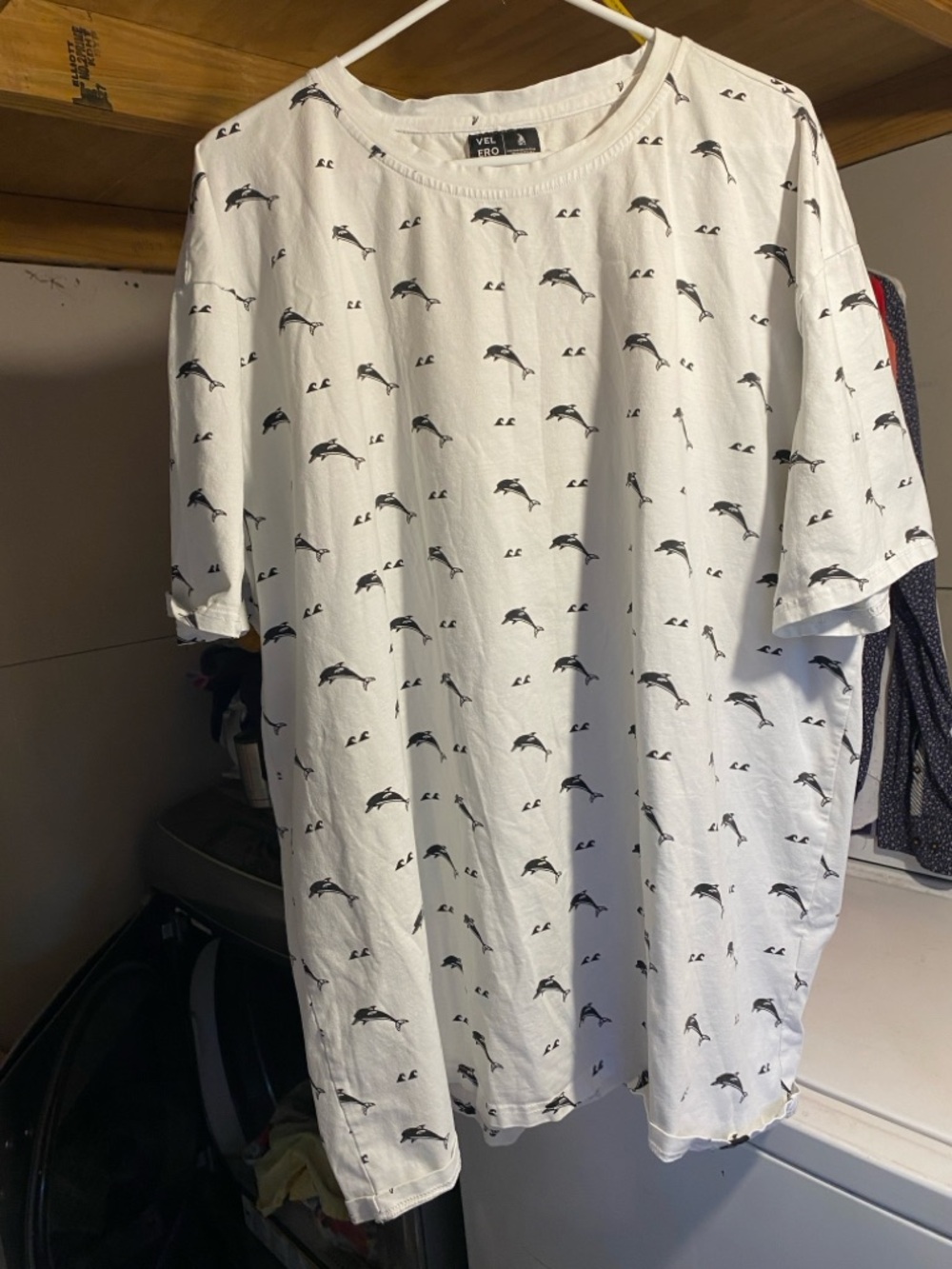 White Dolphin Print Tee - VELPRO